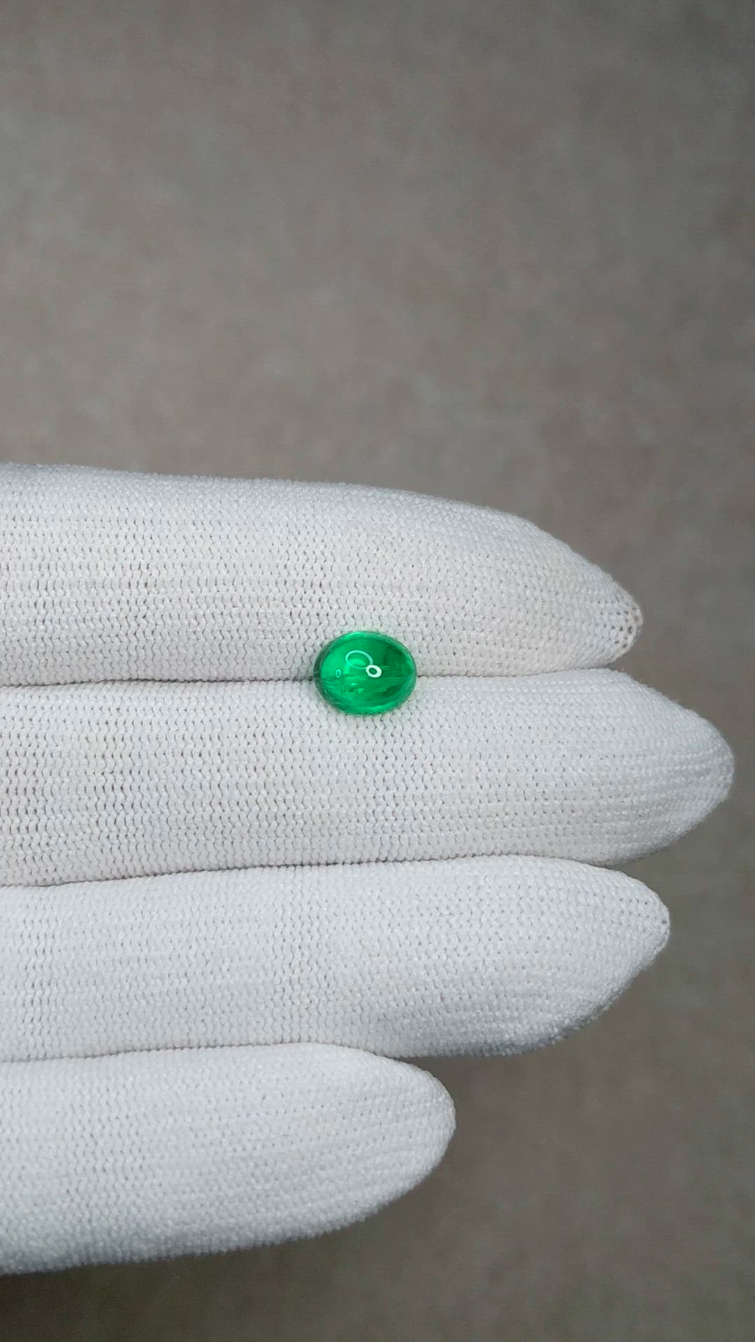 1.84 Ct. Cabochon Emerald from Colombia Size Video