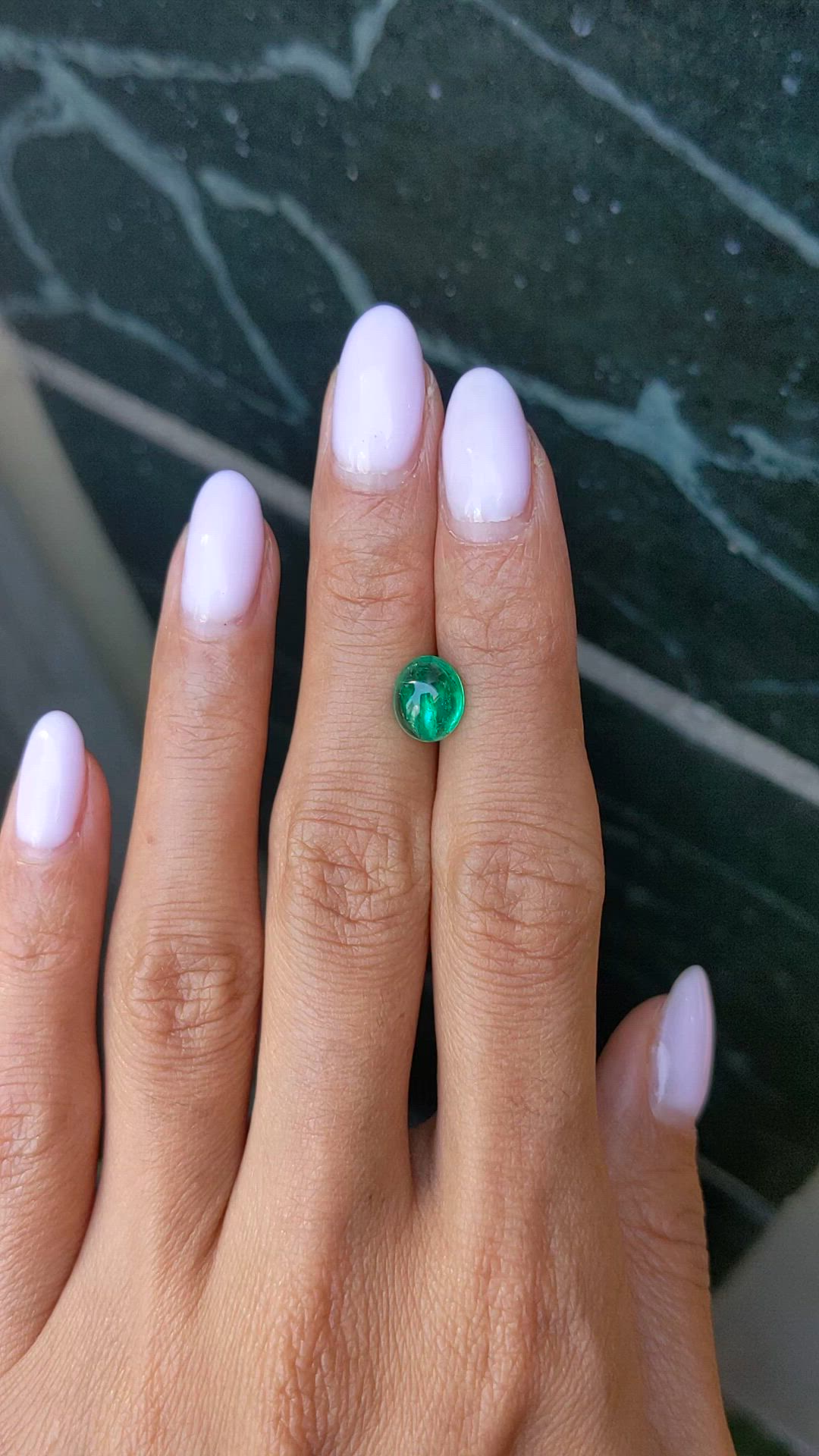 1.84 Ct. Cabochon Emerald from Colombia Size Video