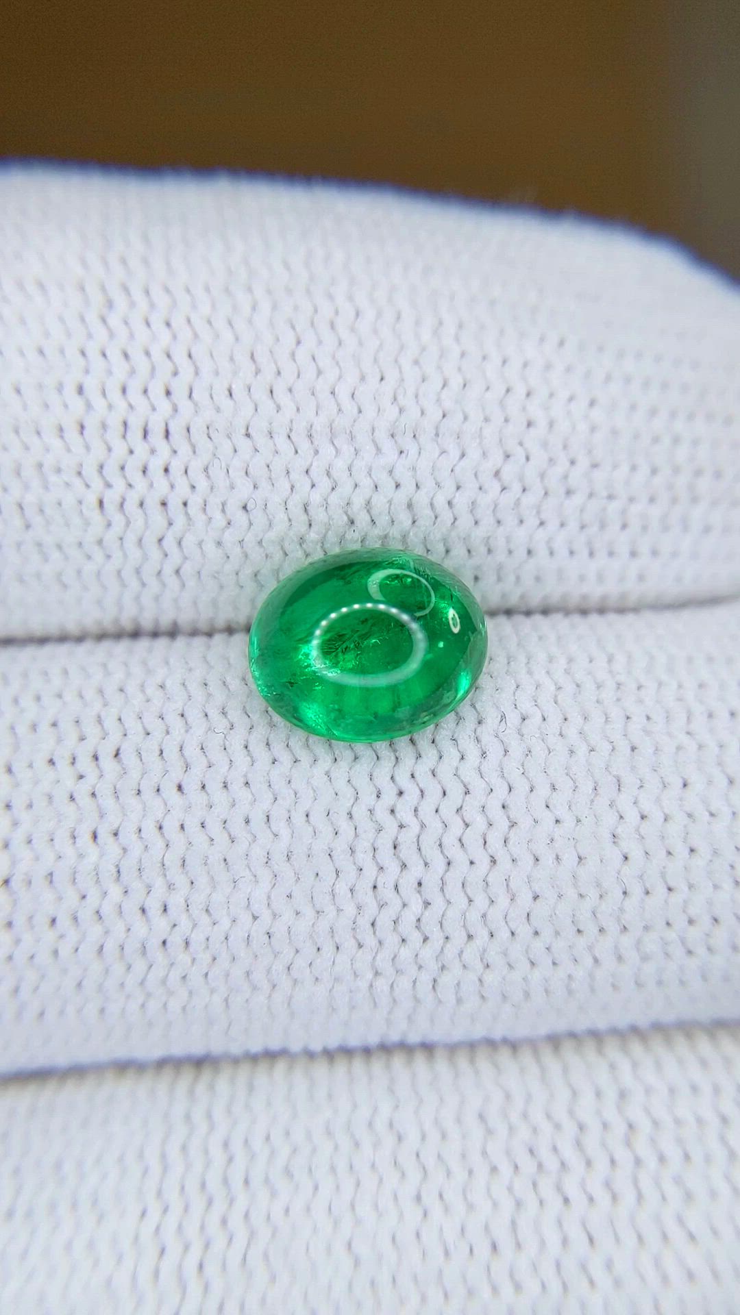 1.84 Ct. Cabochon Emerald from Colombia Size Video