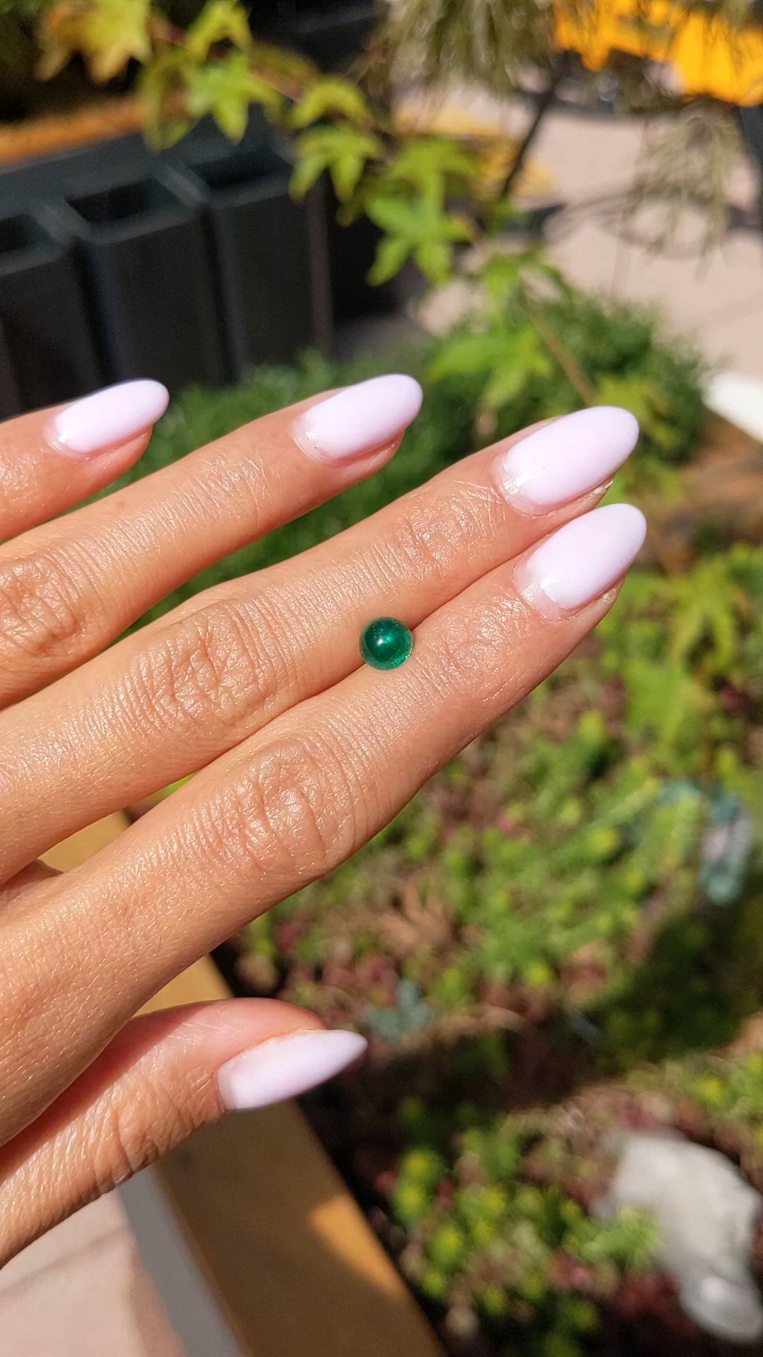 0.88 Ct. Cabochon Emerald from Colombia Size Video