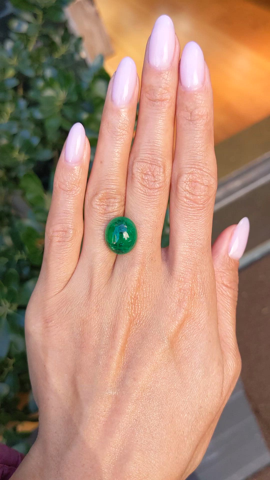 9.70 Ct. Cabochon Emerald from Zambia Size Video