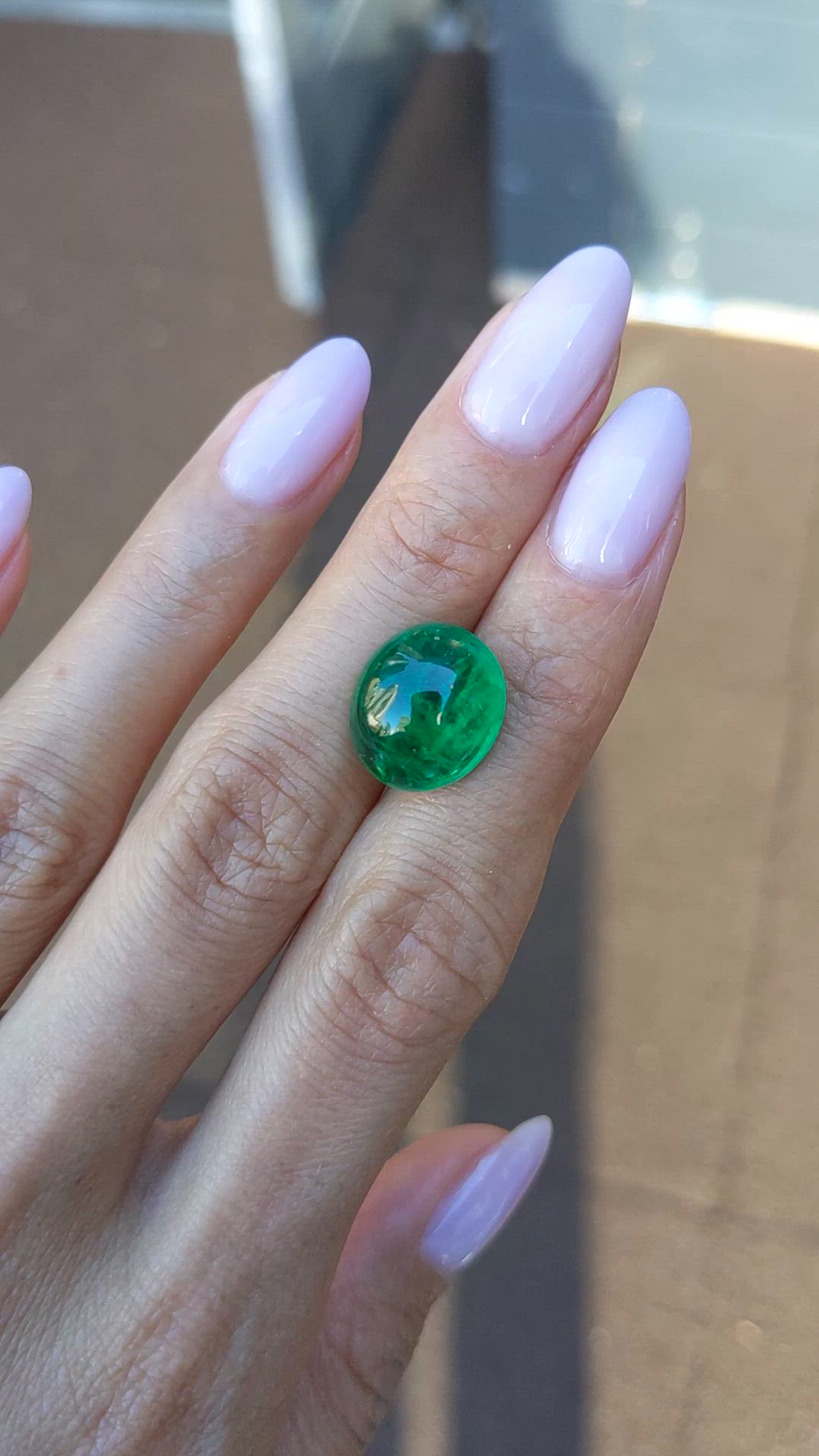 9.70 Ct. Cabochon Emerald from Zambia Size Video
