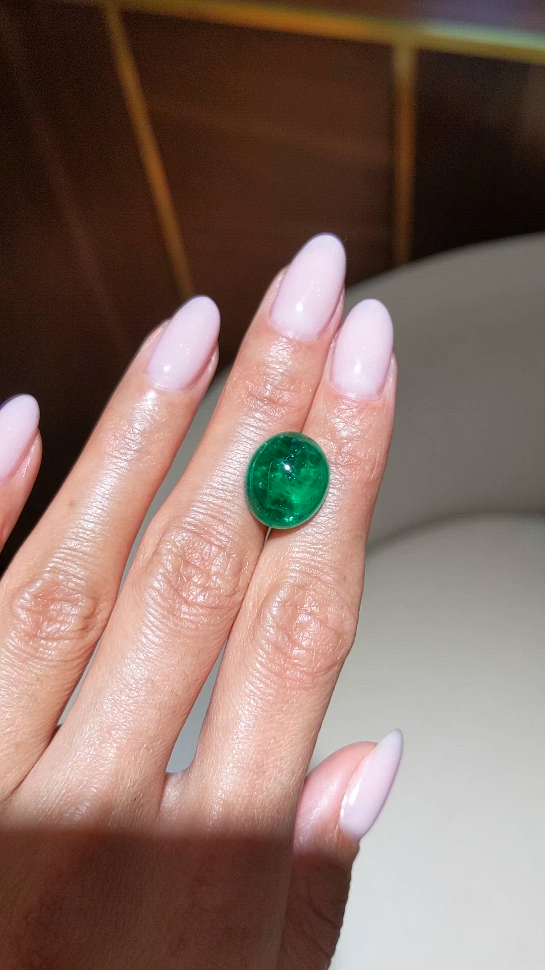 9.70 Ct. Cabochon Emerald from Zambia Size Video