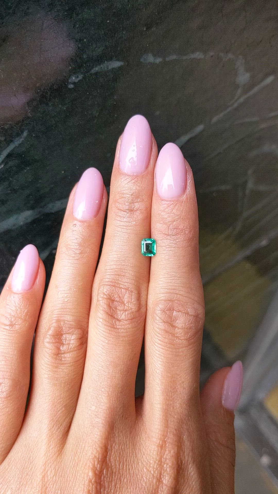 0.39 Ct. Emerald from Zambia Size Video