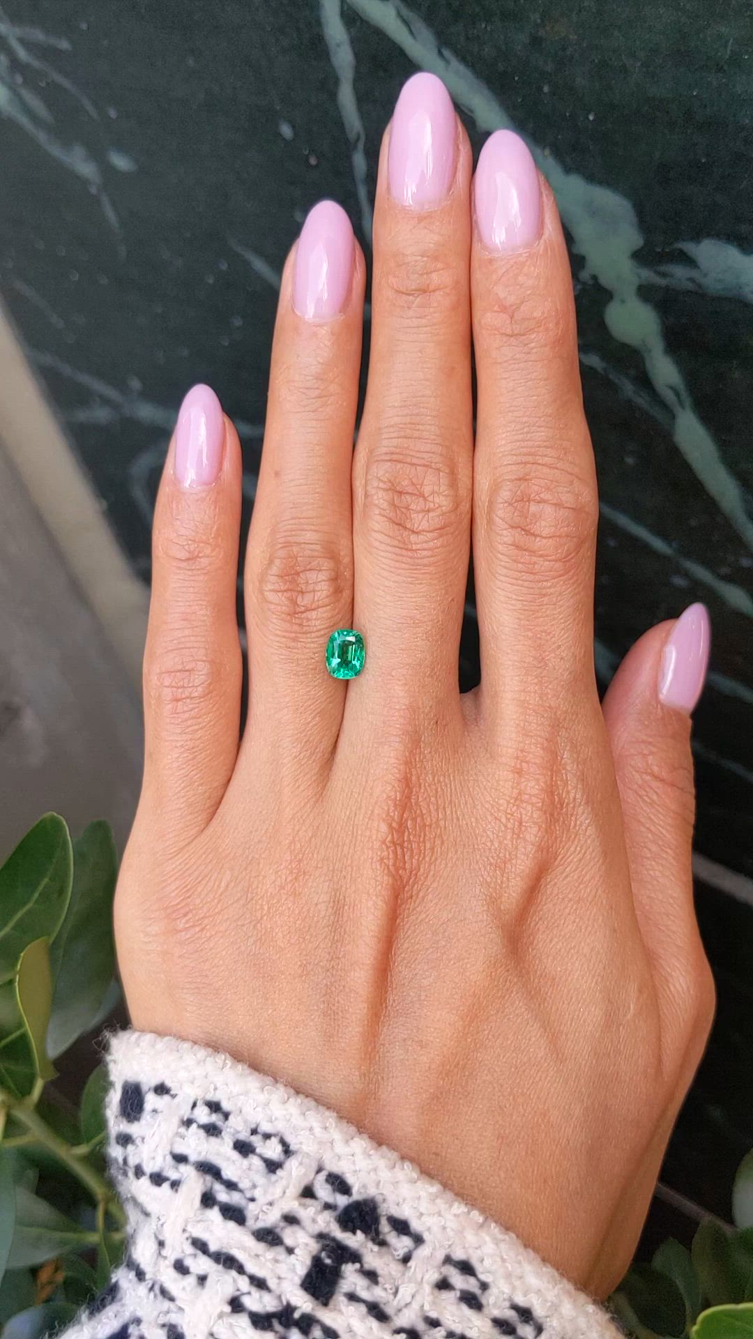 0.97 Ct. Emerald from Zambia Size Video
