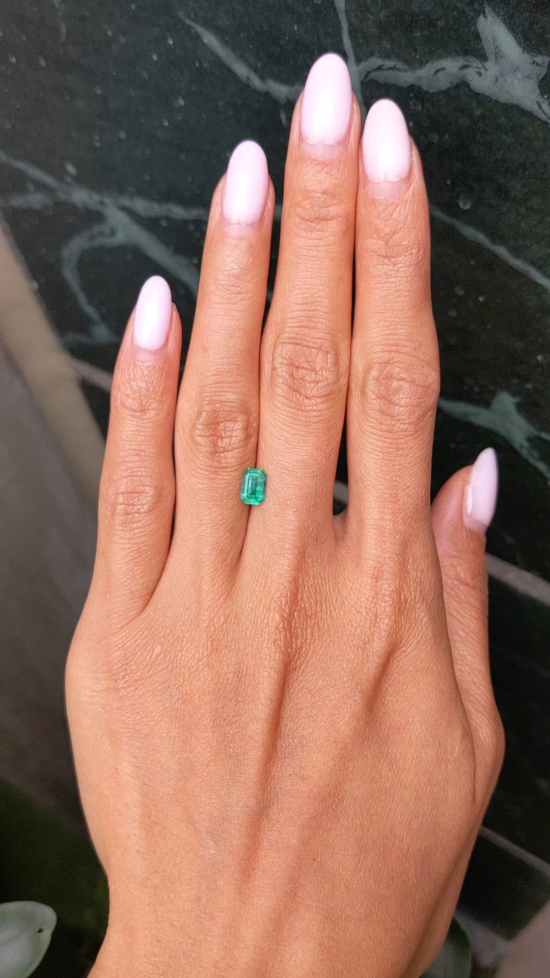 0.74 Ct. Emerald from Zambia Size Video