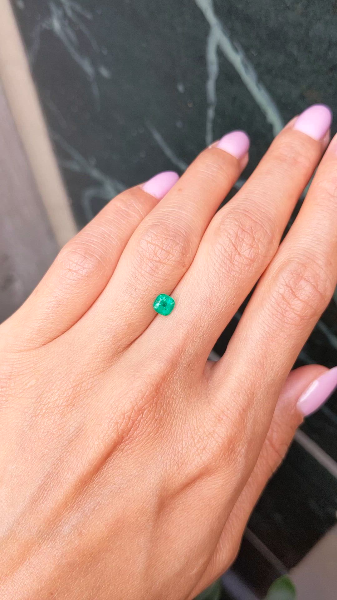 0.56 Ct. Emerald from Zambia Size Video