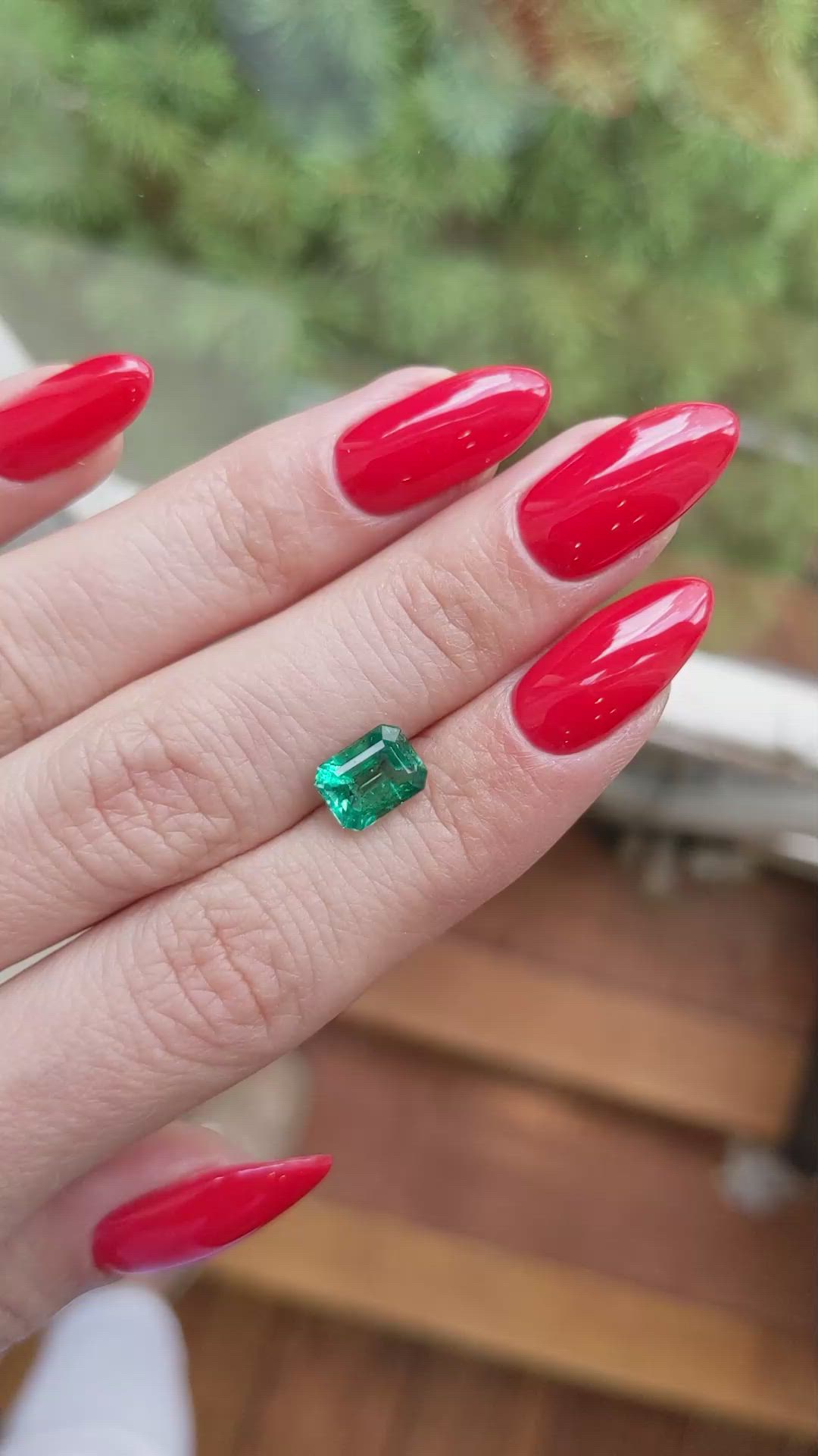 1.58 Ct. Emerald from Zambia Size Video