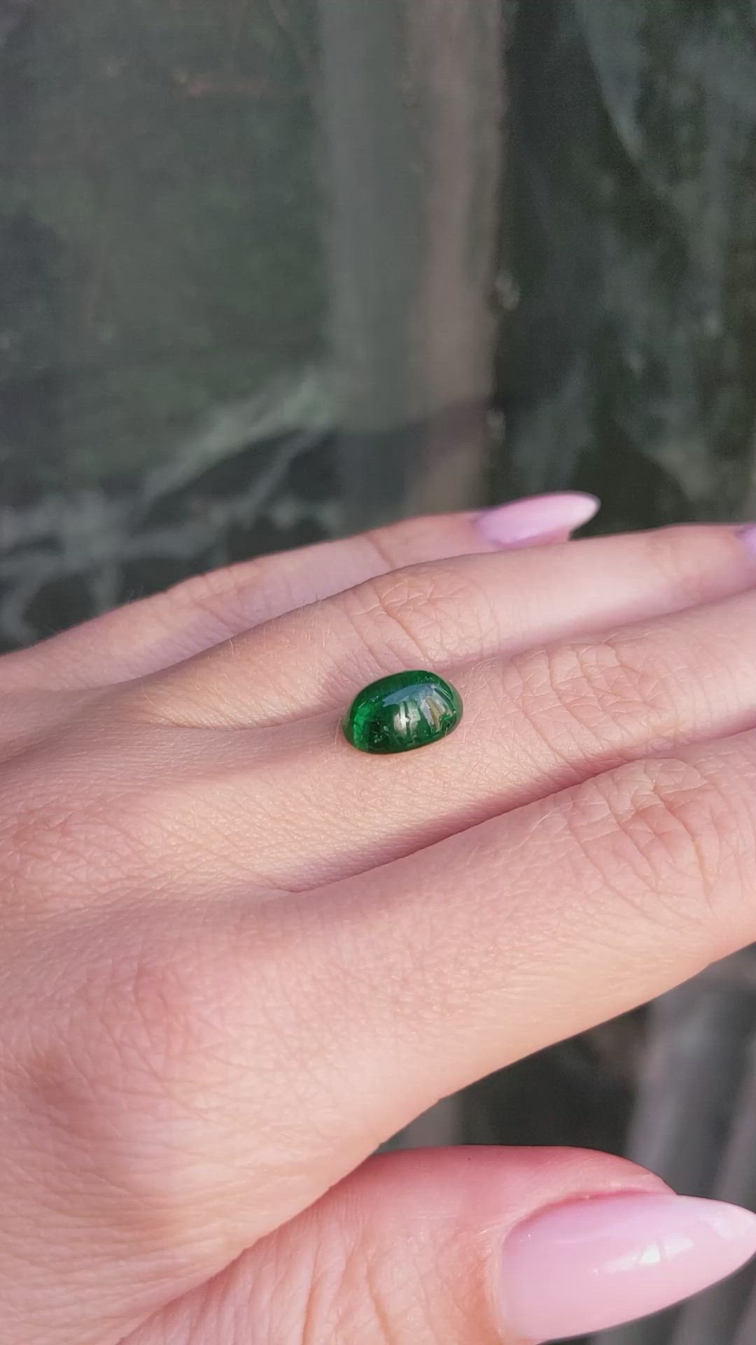 2.48 Ct. Cabochon Emerald from Brazil Size Video