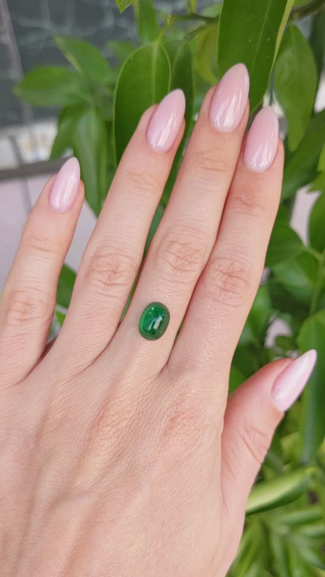 2.48 Ct. Cabochon Emerald from Brazil Size Video