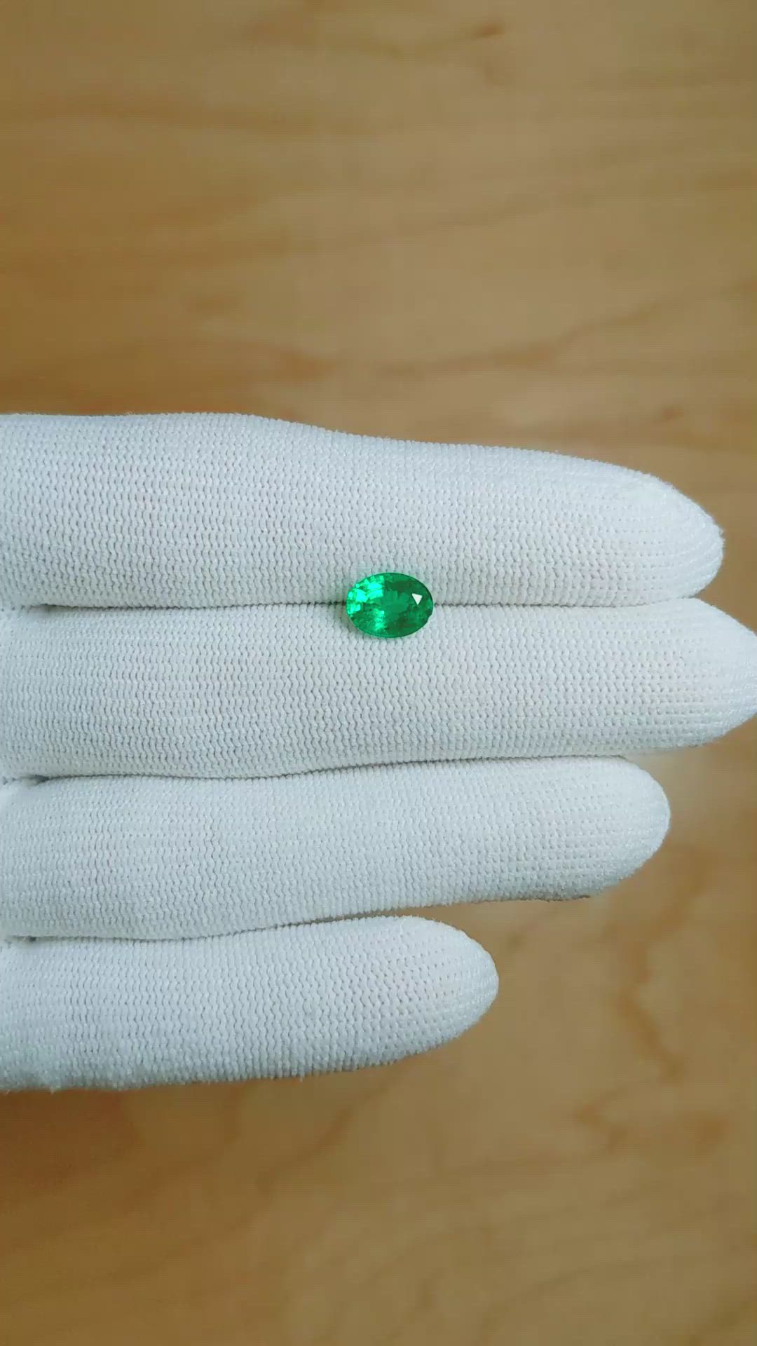 1.21 Ct. Emerald from Zambia Size Video