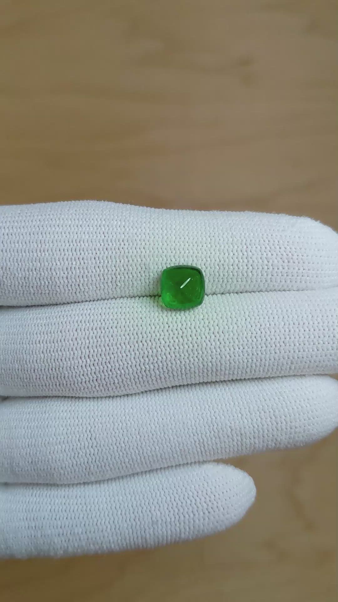 2.10 Ct. Cabochon Emerald from Zambia Size Video