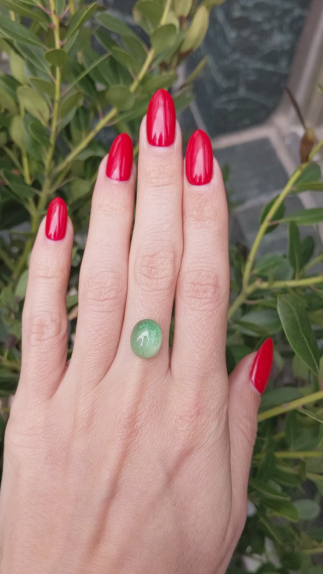 4.12 Ct. Cabochon Emerald from Brazil Size Video