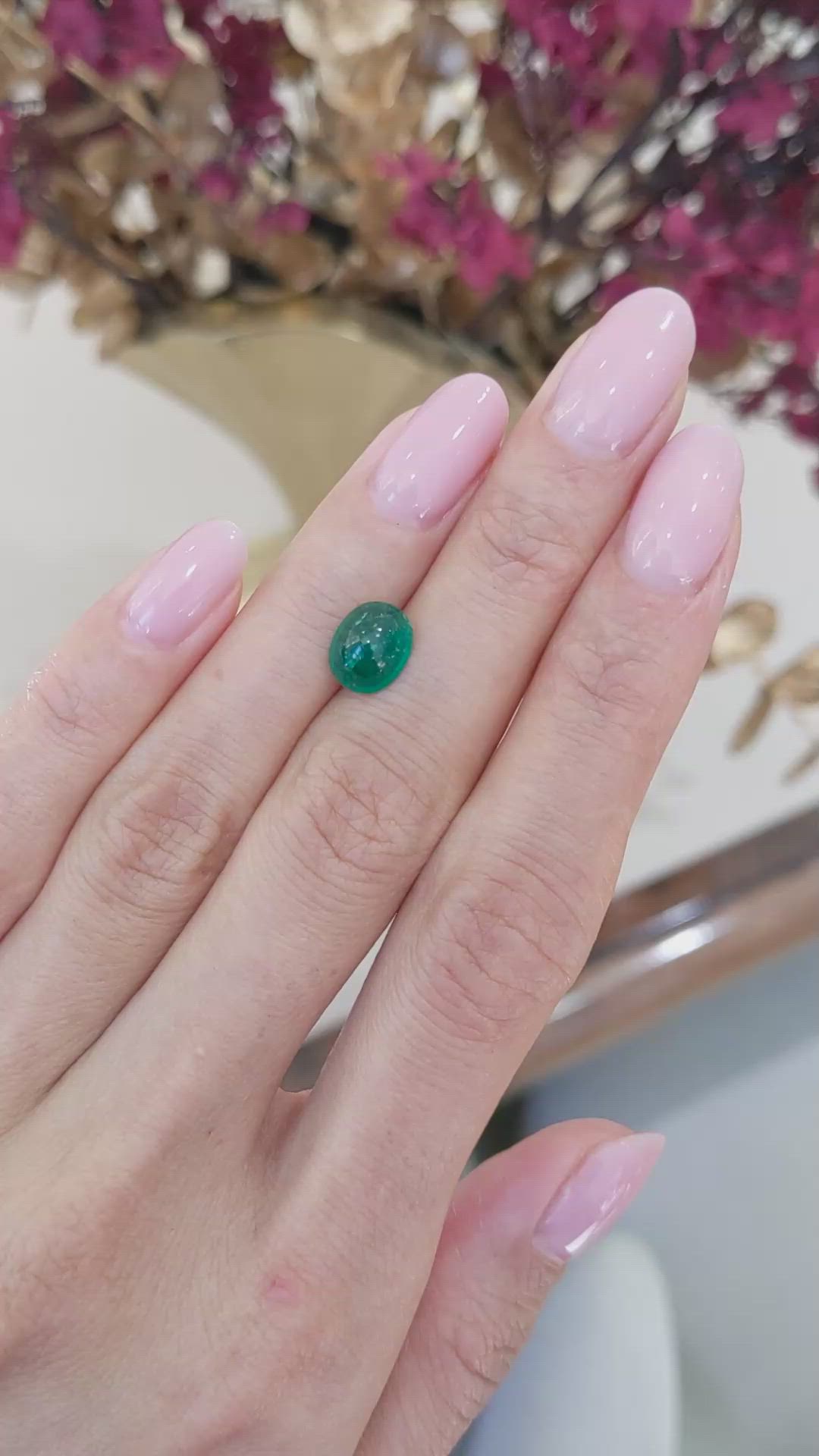 1.76 Ct. Cabochon Emerald from Colombia Size Video