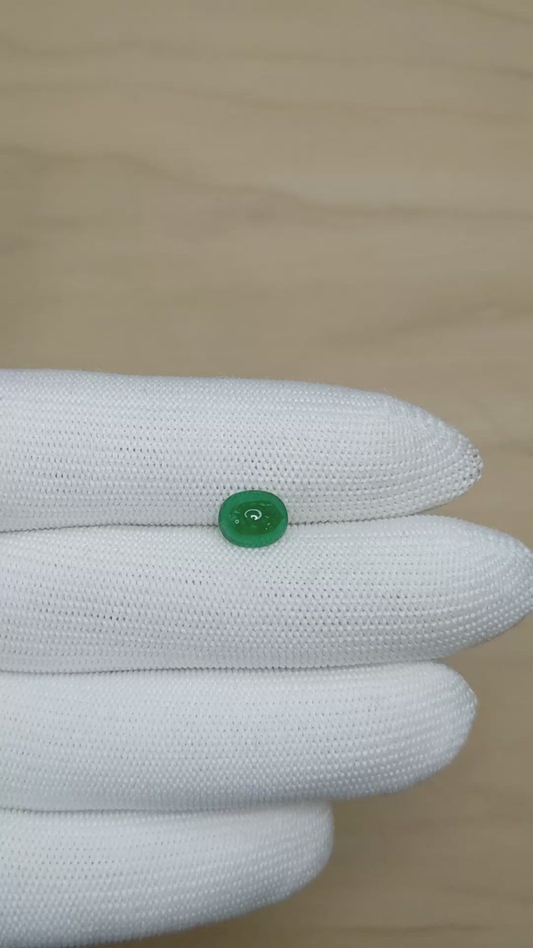1.76 Ct. Cabochon Emerald from Colombia Size Video