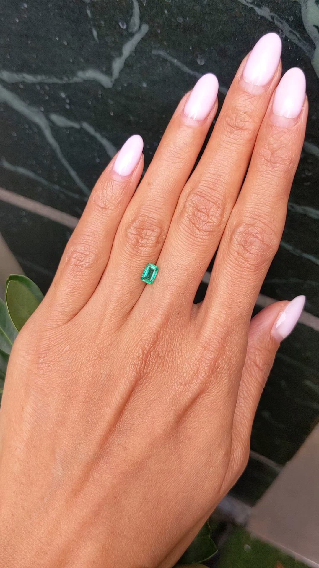 0.63 Ct. Emerald from Zambia Size Video