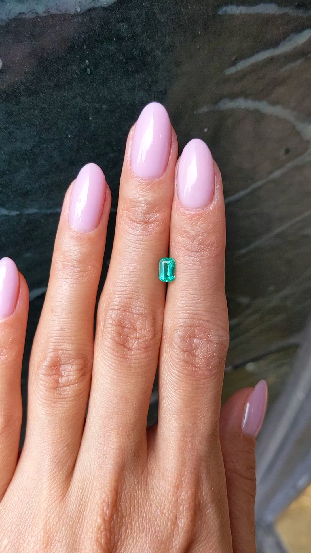0.54 Ct. Emerald from Zambia Size Video