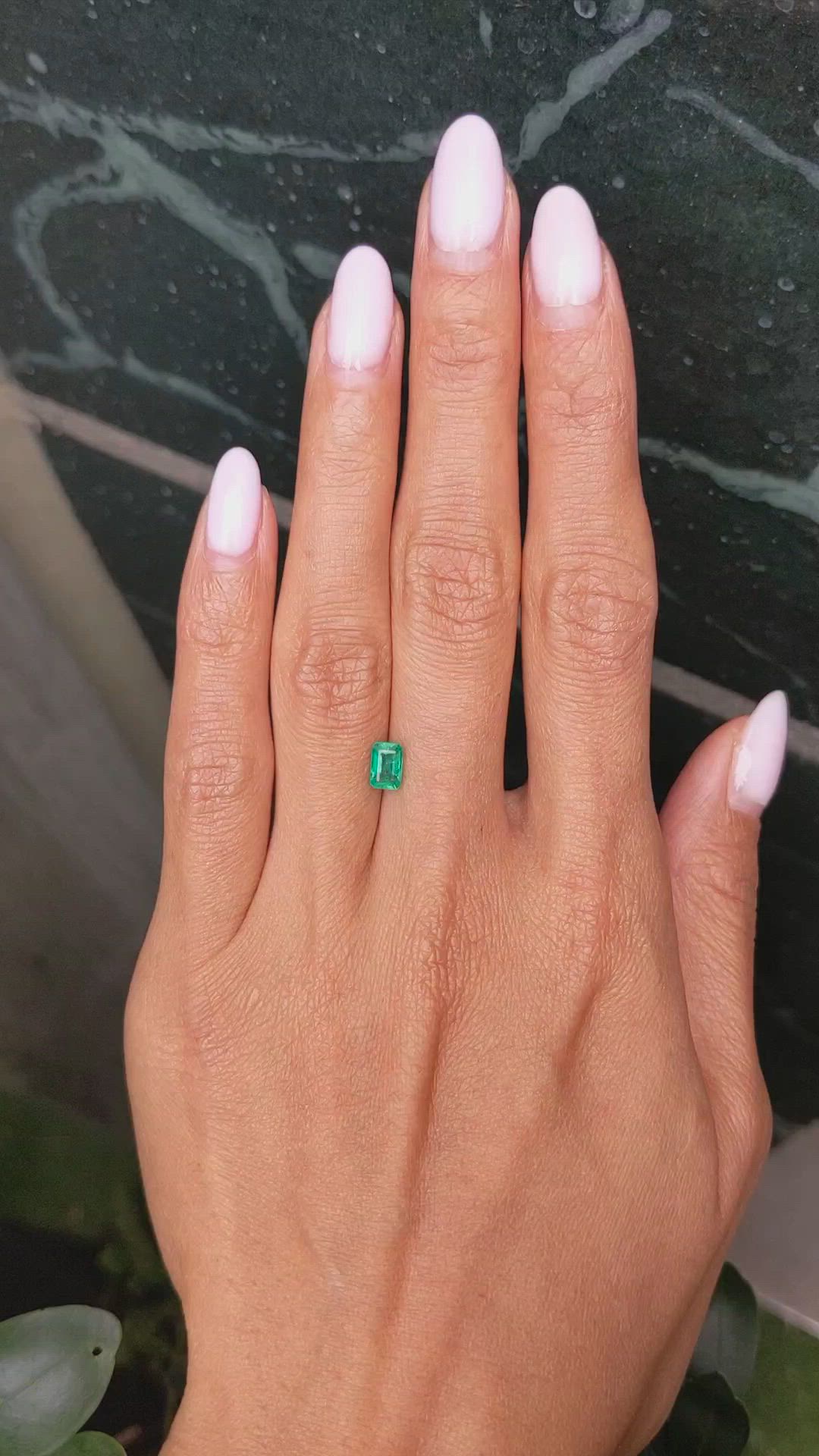 0.73 Ct. Emerald from Zambia Size Video