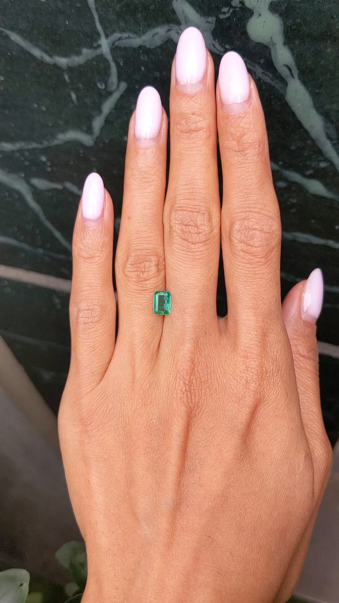 0.91 Ct. Emerald from Zambia Size Video