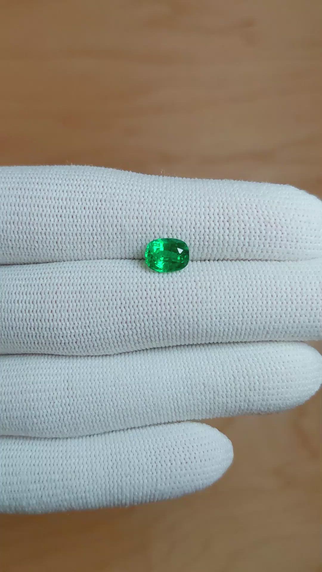 1.29 Ct. Emerald from Zambia Size Video