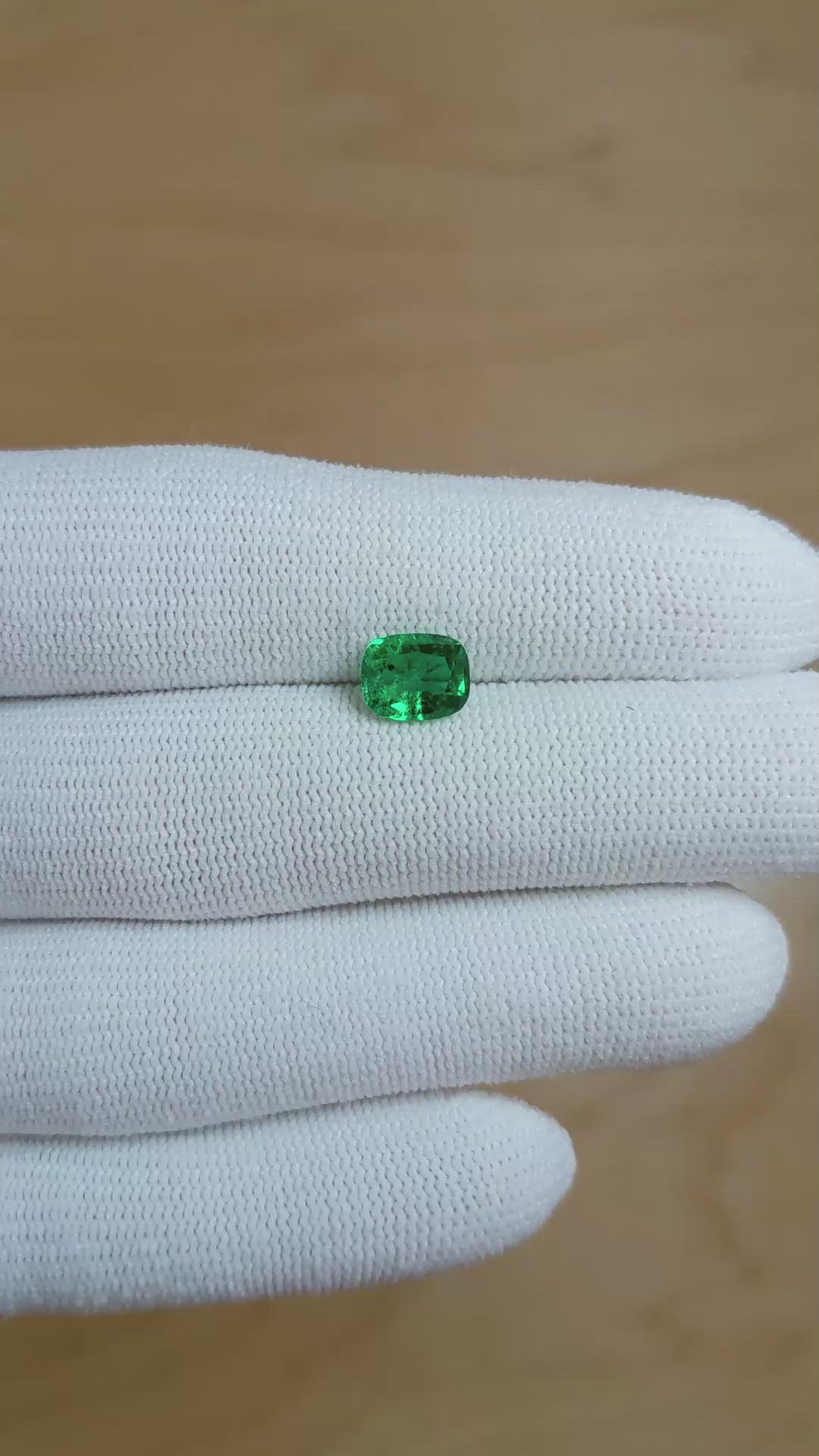 1.37 Ct. Emerald from Zambia Size Video