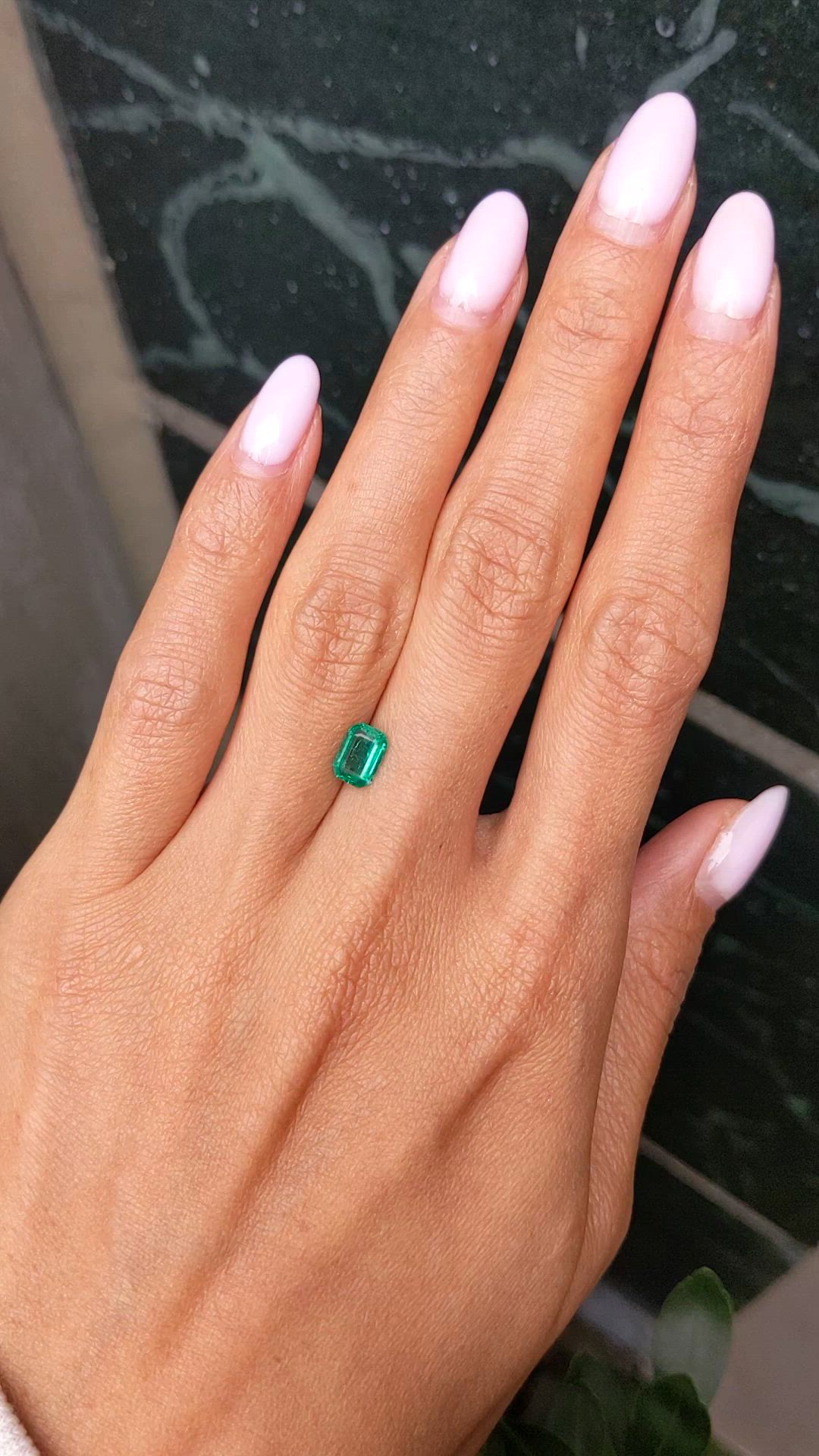0.69 Ct. Emerald from Zambia Size Video