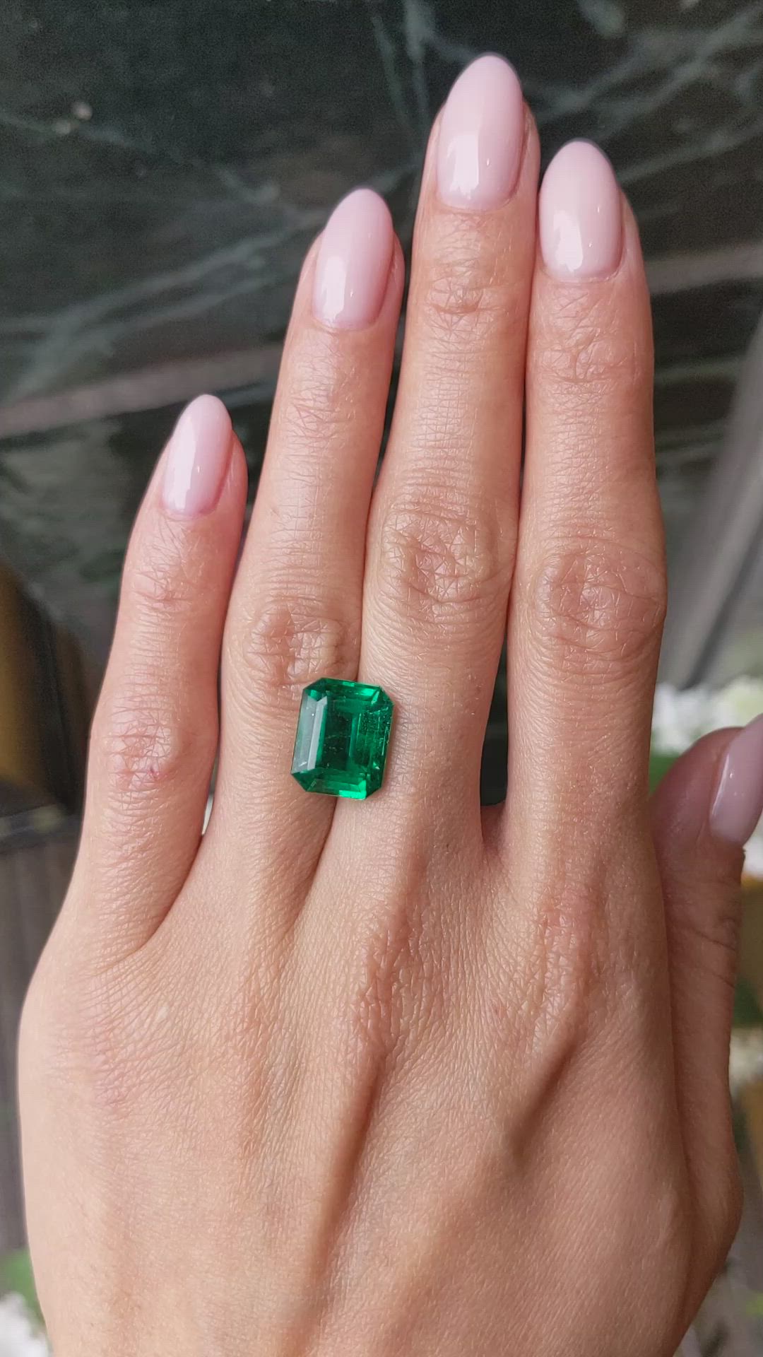 6.30 Ct. Emerald from Zambia Size Video