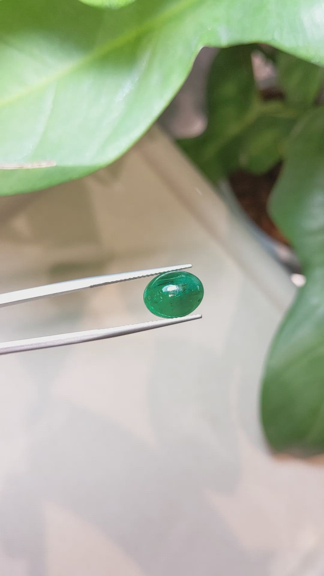 4.31 Ct. Cabochon Emerald from Zambia Size Video
