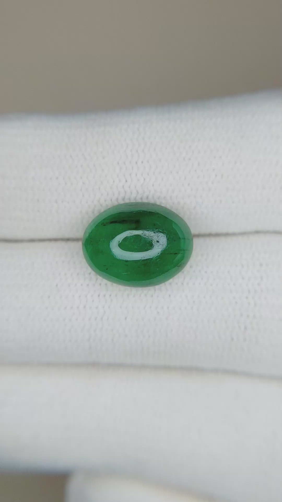 4.31 Ct. Cabochon Emerald from Zambia Size Video