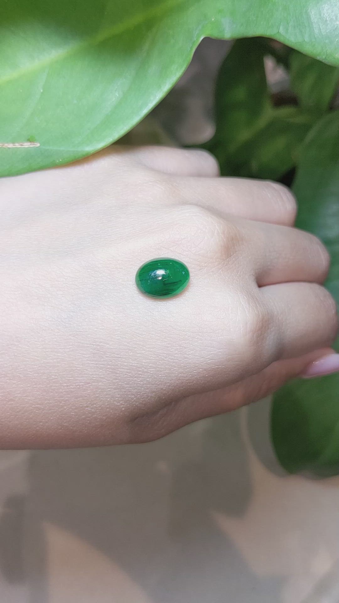 4.31 Ct. Cabochon Emerald from Zambia Size Video