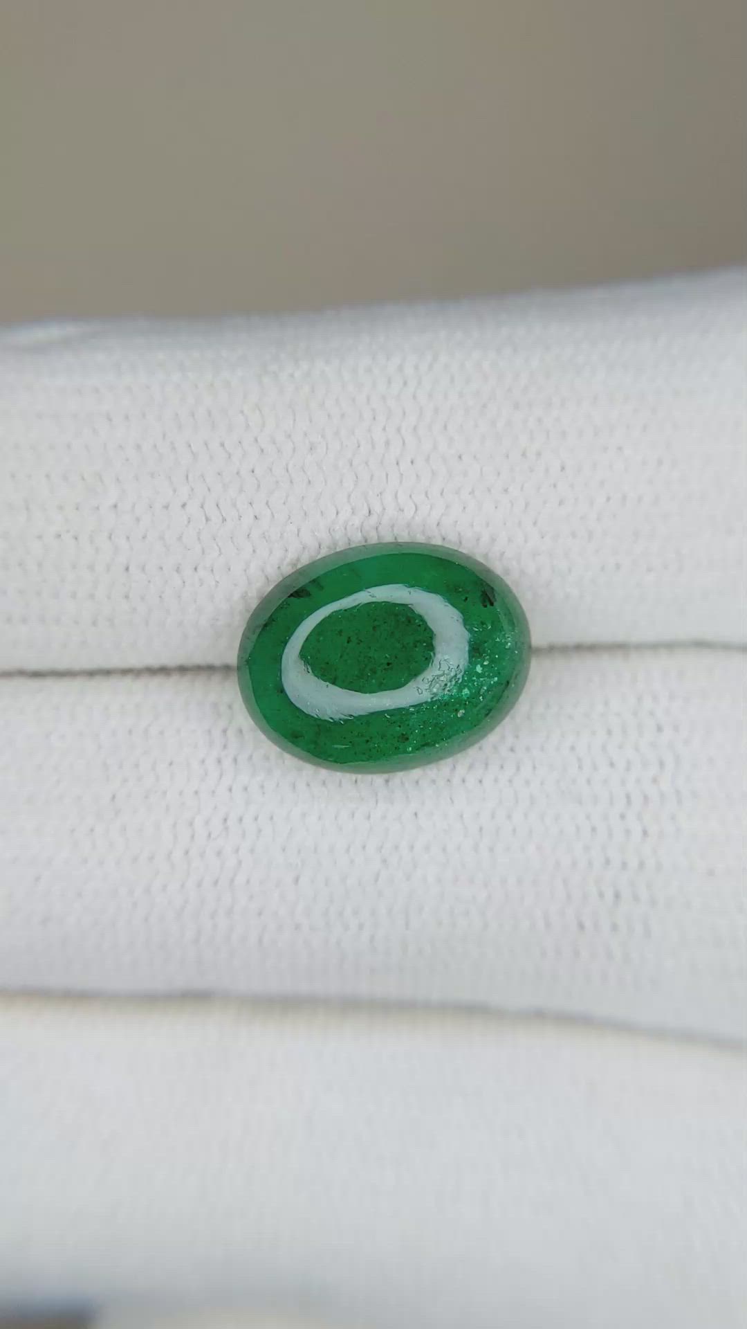 3.52 Ct. Cabochon Emerald from Zambia Size Video