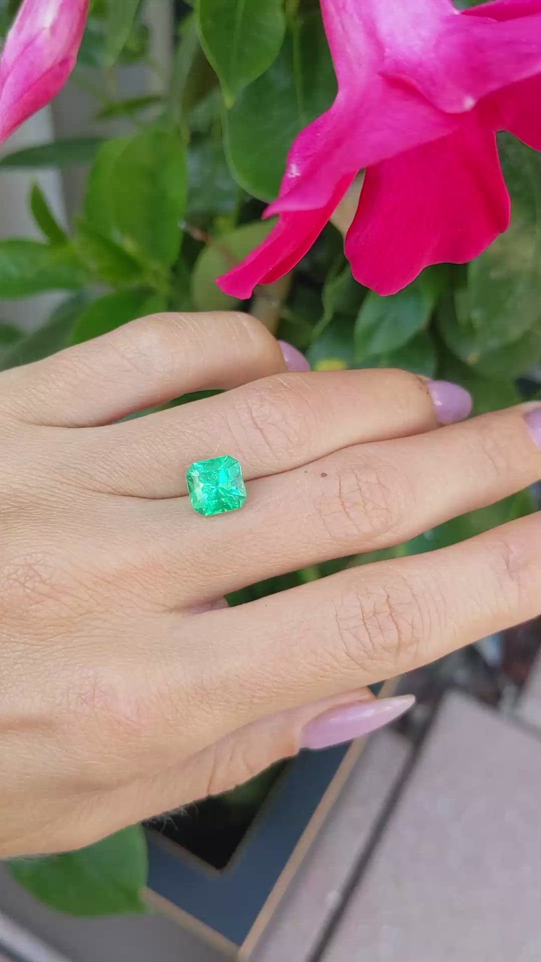 2.46 Ct. Emerald from Colombia Size Video