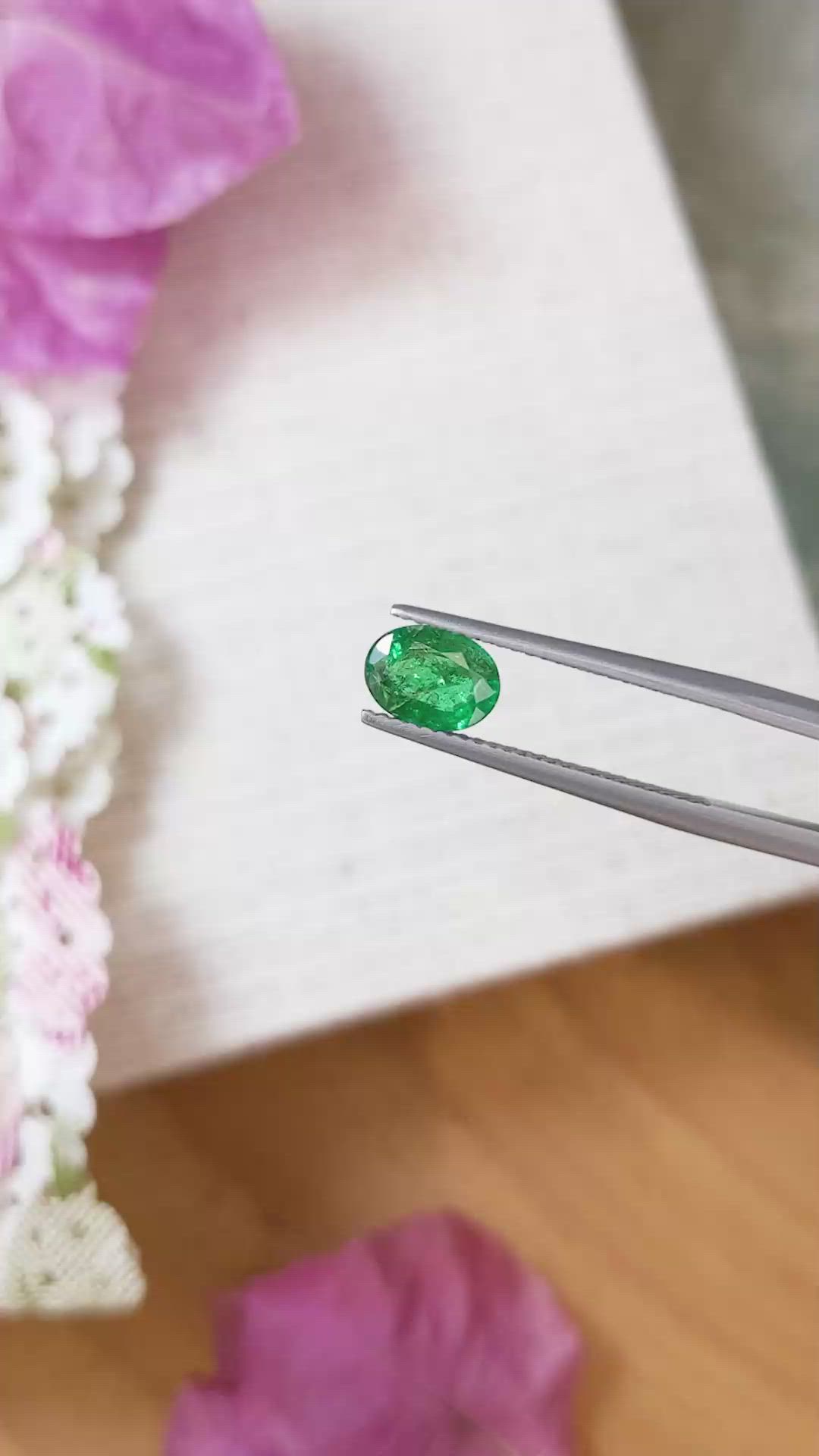 0.96 Ct. Emerald from Zambia Size Video