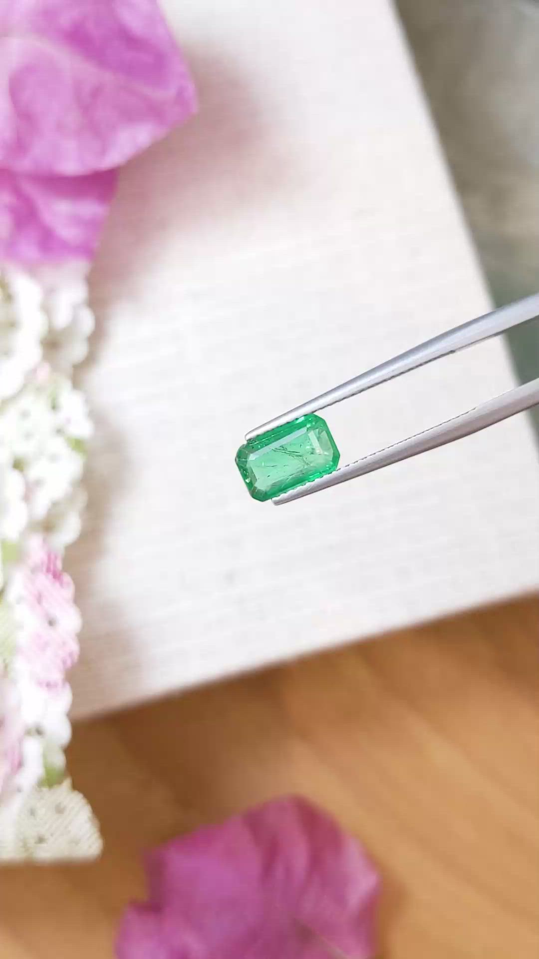 1.59 Ct. Emerald from Zambia Size Video