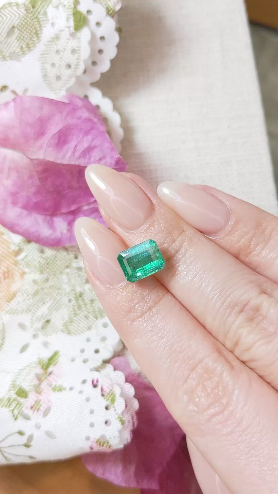 3.47 Ct. Emerald from Zambia Size Video