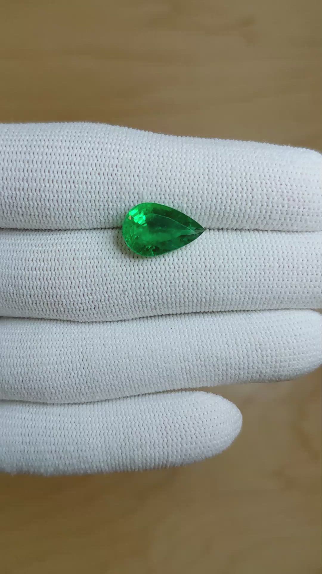 3.94 Ct. Emerald from Zambia Size Video