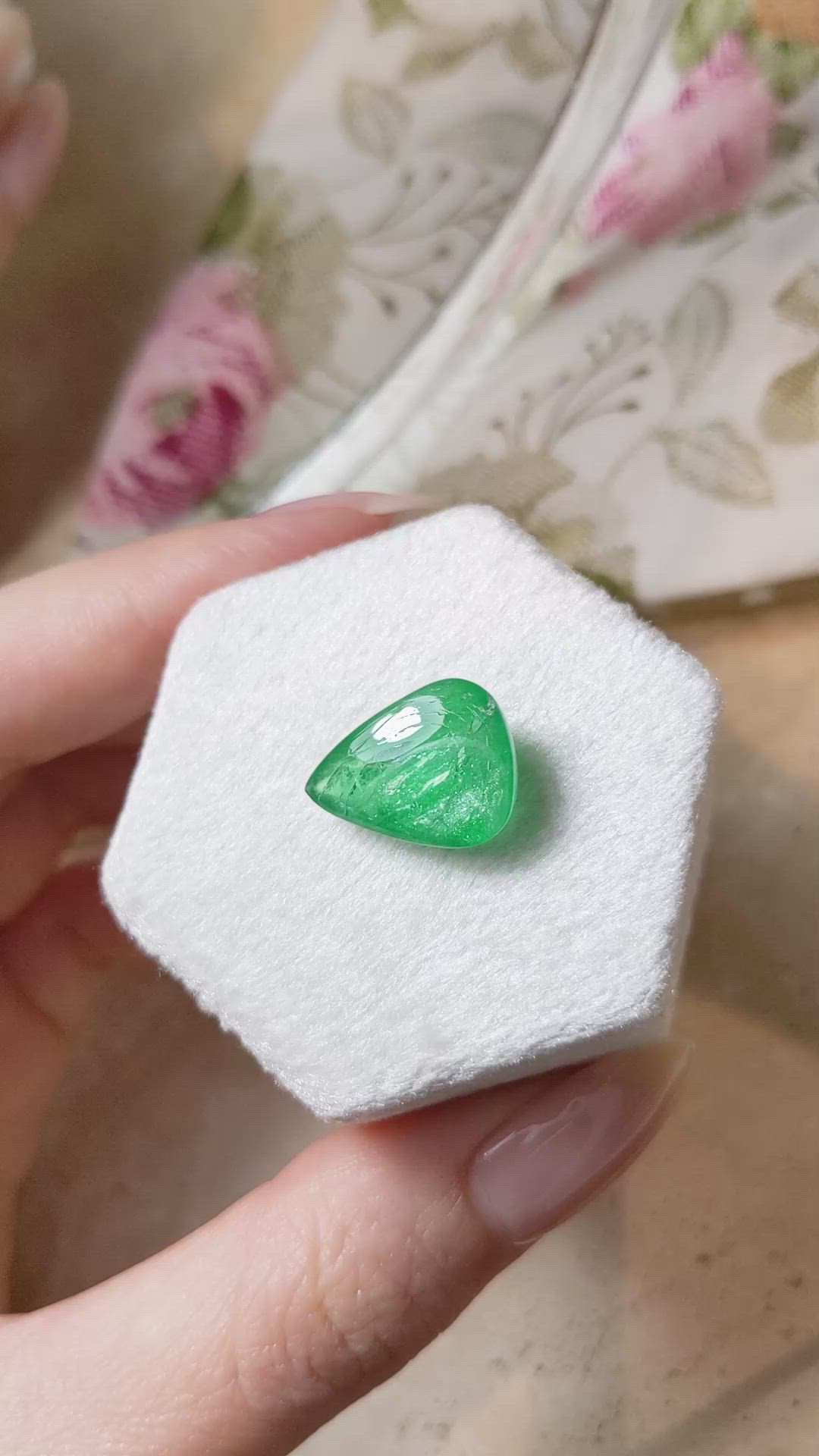 9.20 Ct. Cabochon Emerald from Zambia Size Video