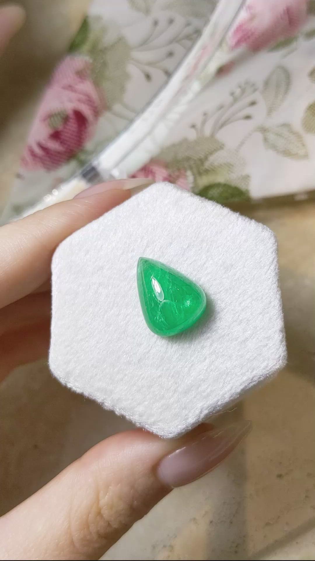 9.20 Ct. Cabochon Emerald from Zambia Size Video