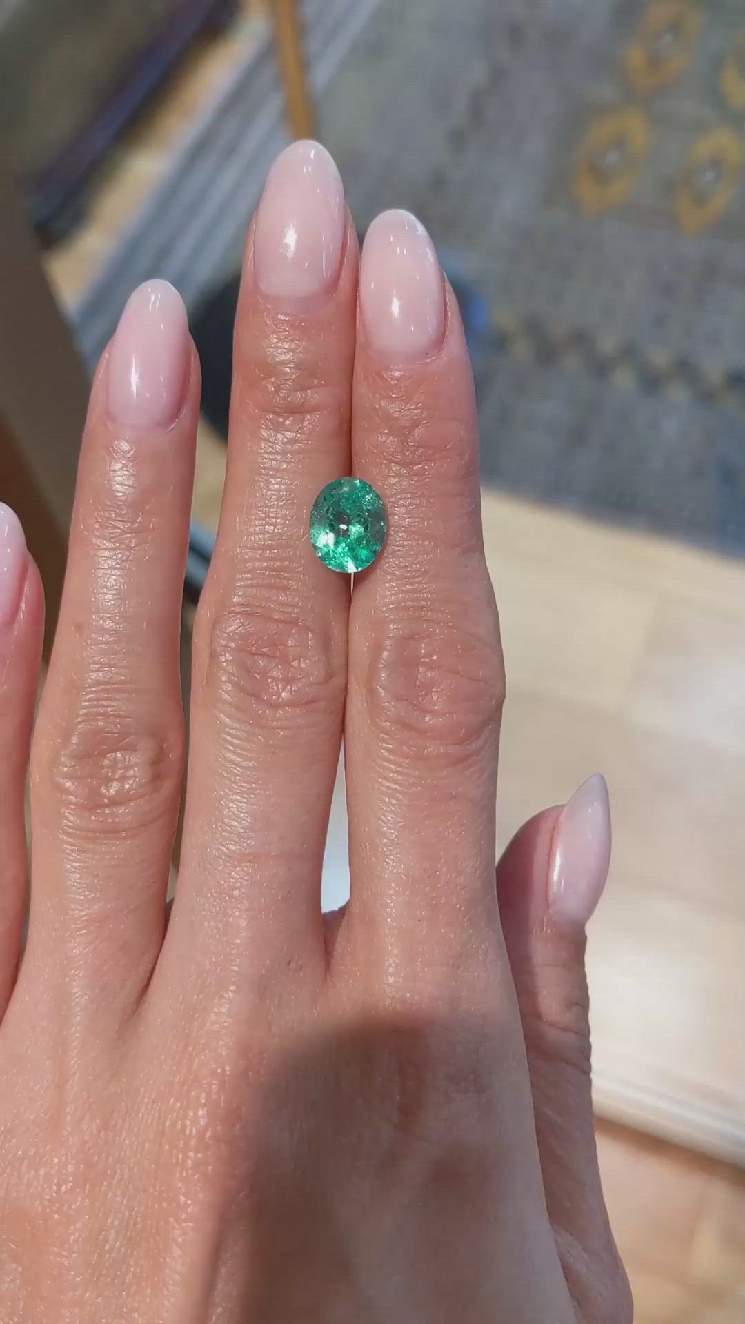 2.42 Ct. Emerald from Colombia Size Video