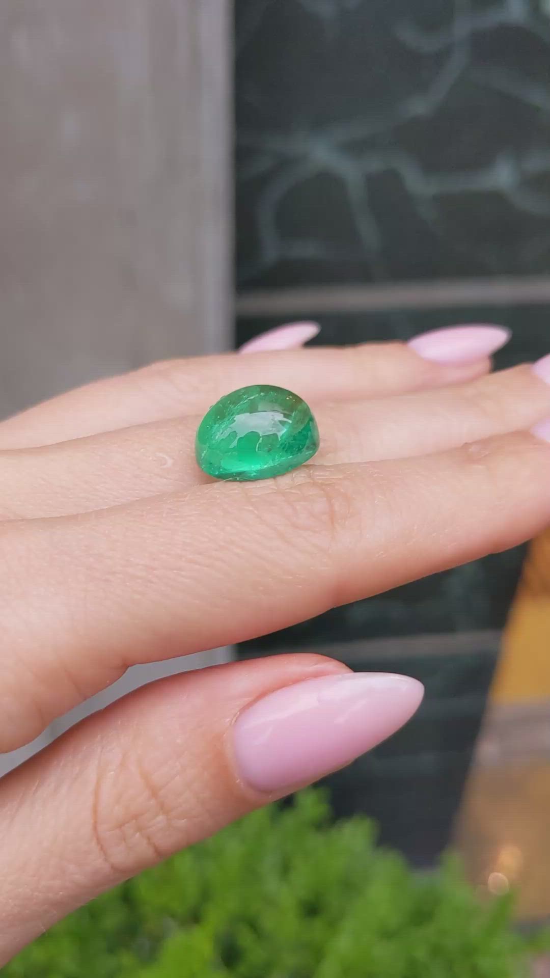 11.86 Ct. Cabochon Emerald from Colombia Size Video