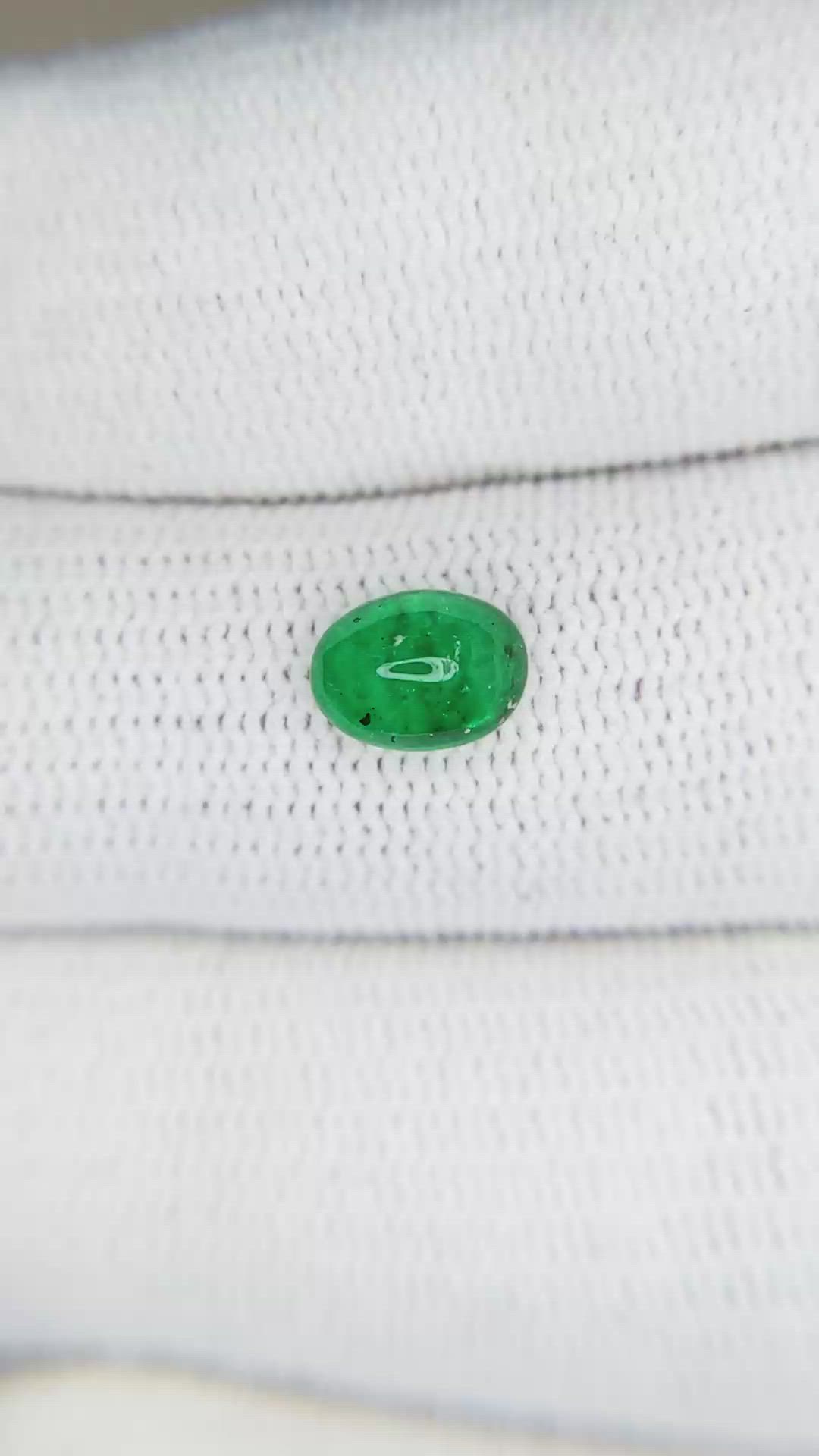 0.83 Ct. Cabochon Emerald from Zambia Size Video