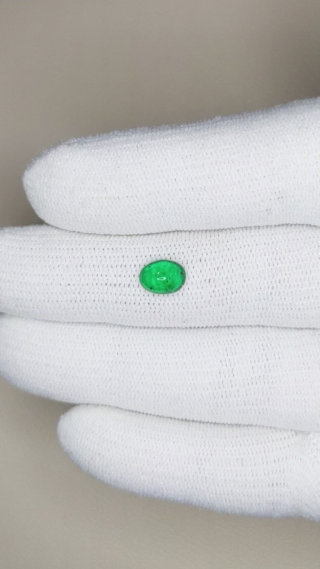0.83 Ct. Cabochon Emerald from Zambia Size Video