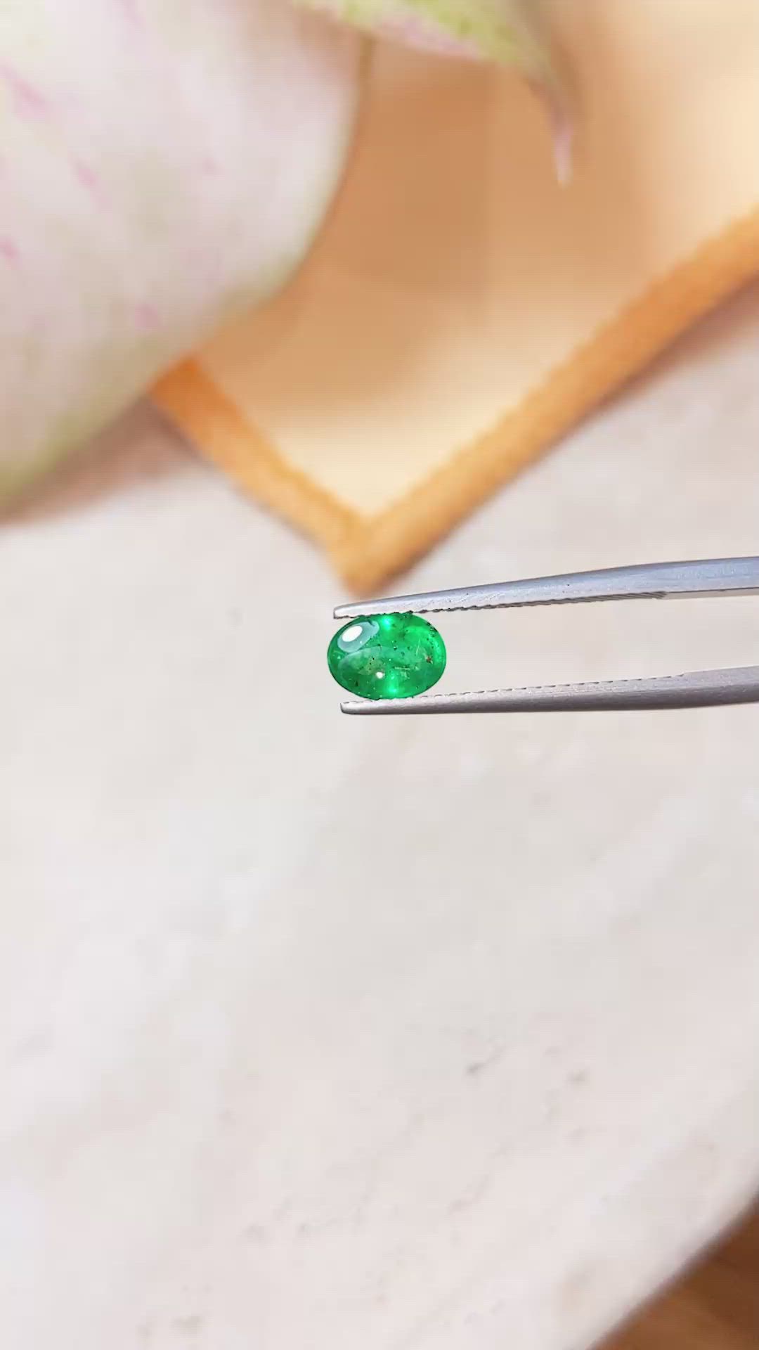0.83 Ct. Cabochon Emerald from Zambia Size Video