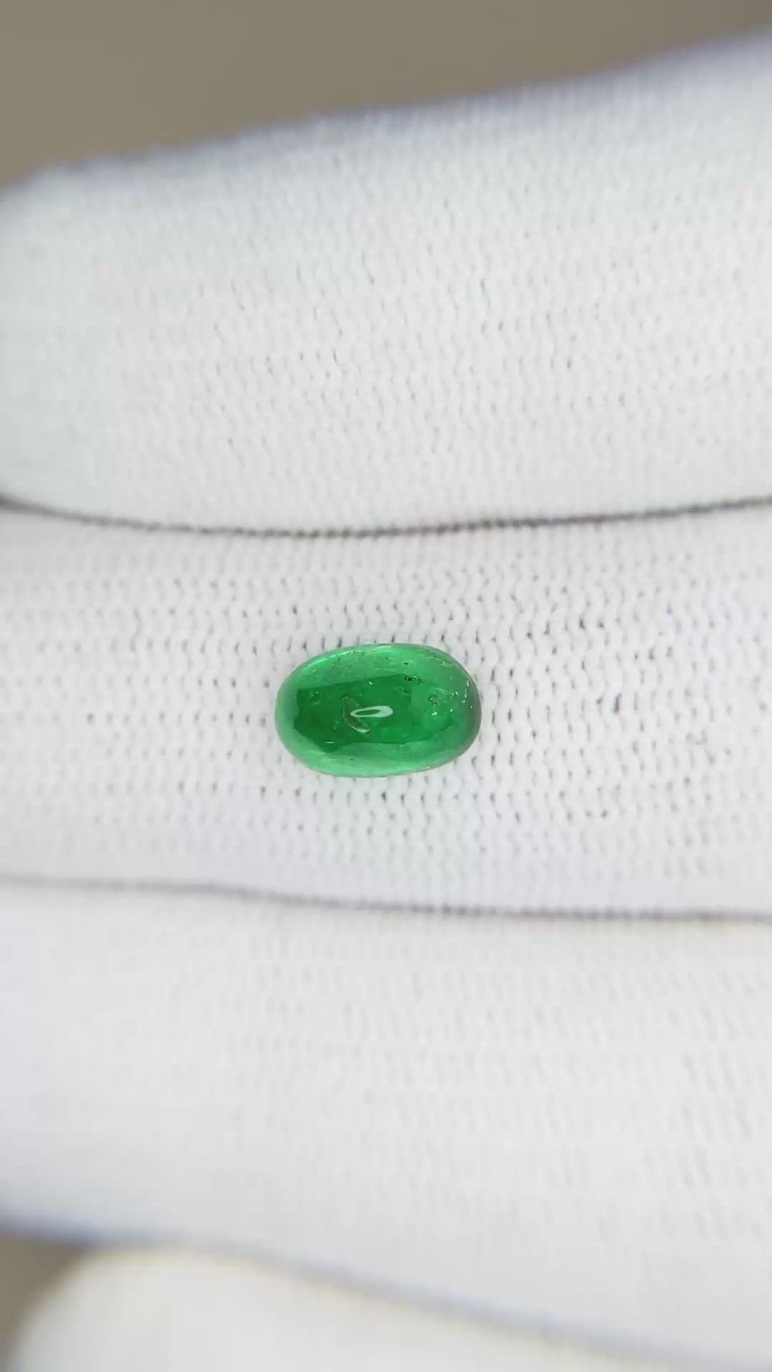 1.39 Ct. Cabochon Emerald from Zambia Size Video