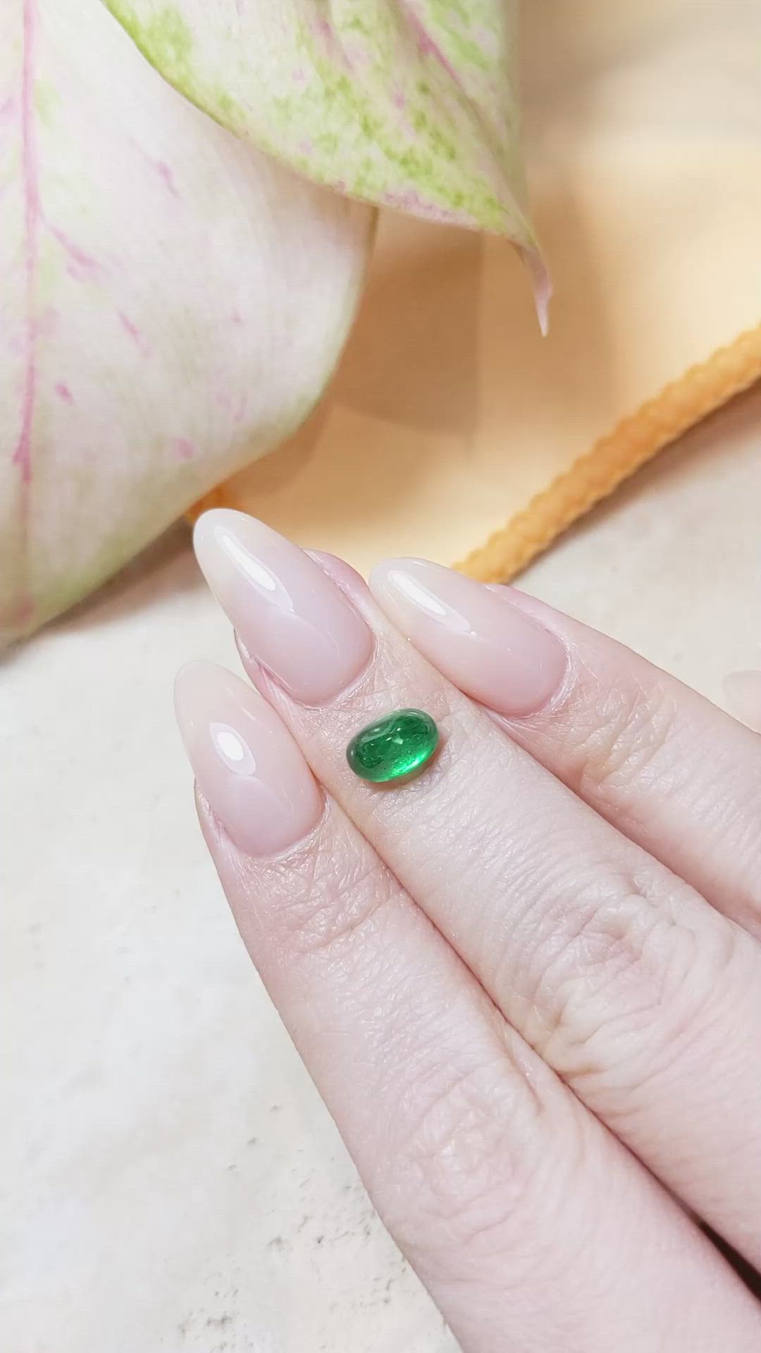 1.39 Ct. Cabochon Emerald from Zambia Size Video