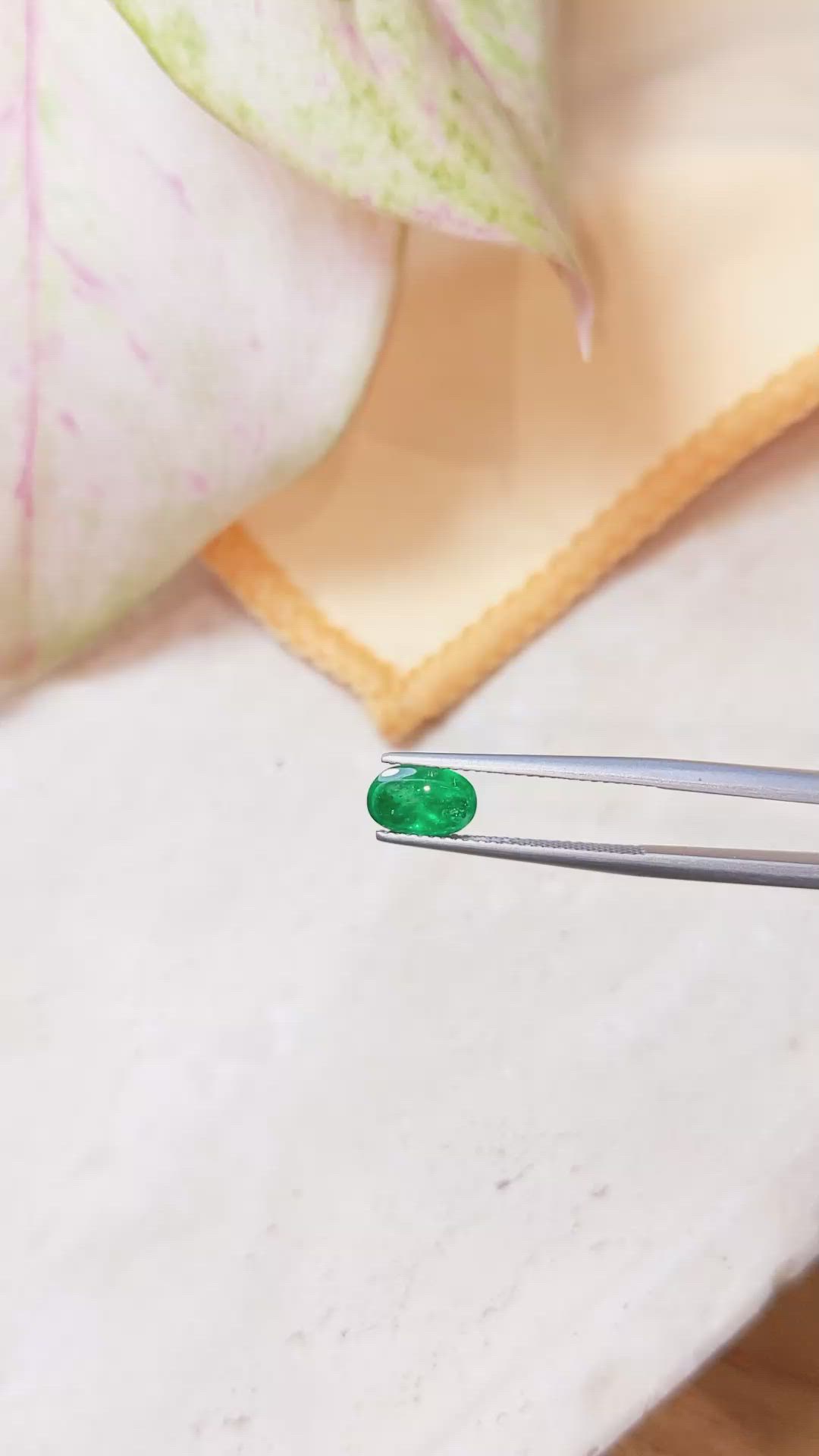 1.39 Ct. Cabochon Emerald from Zambia Size Video