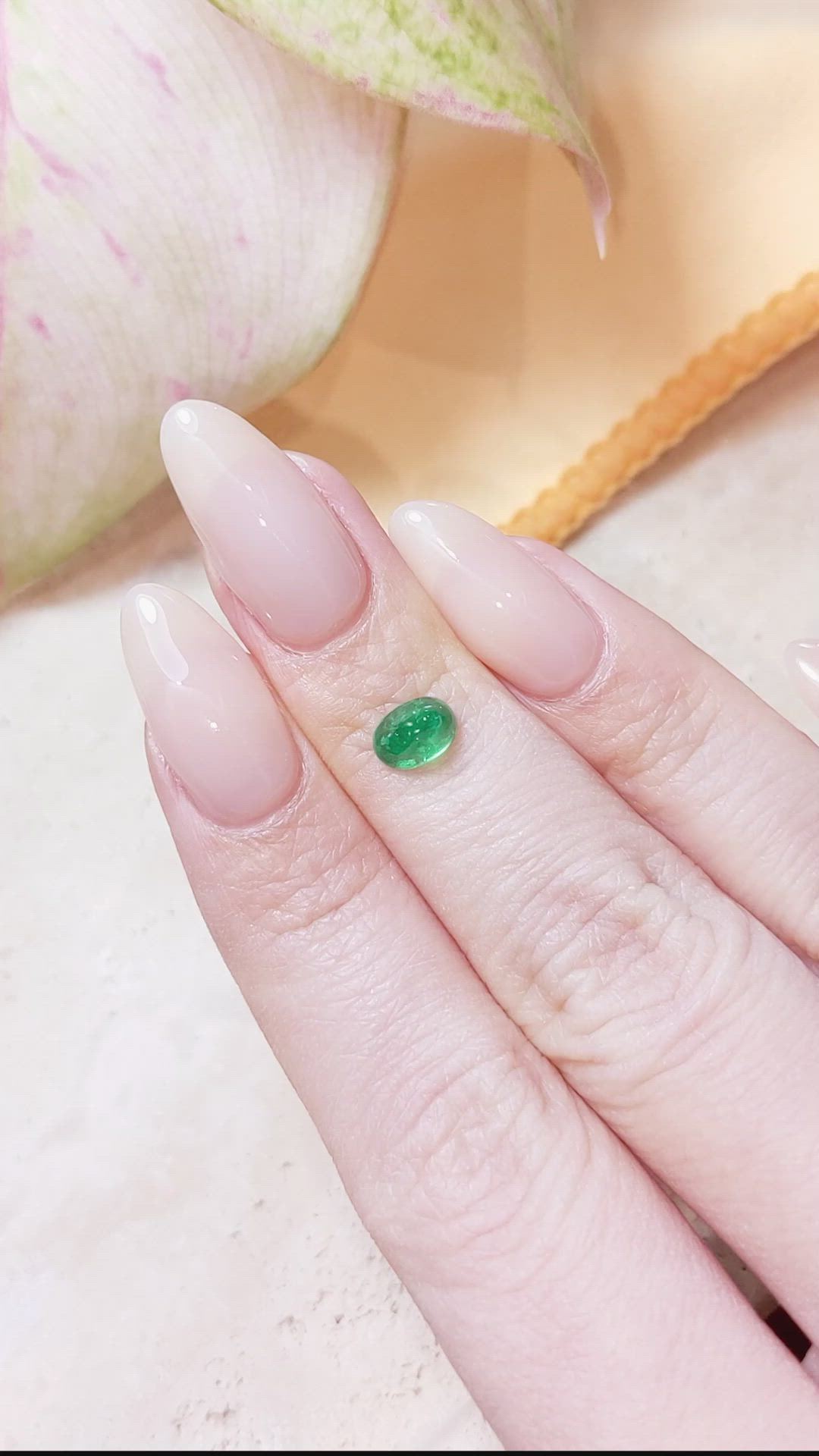 0.89 Ct. Cabochon Emerald from Zambia Size Video