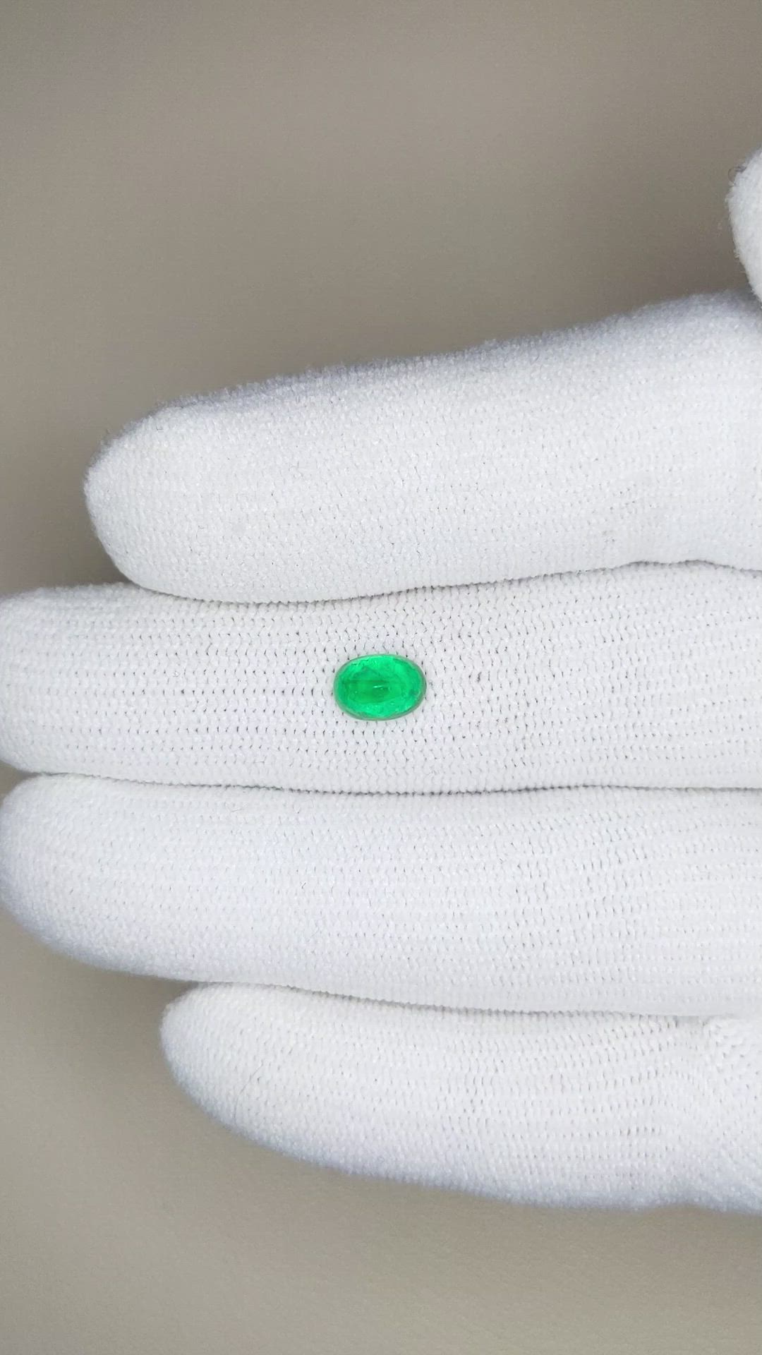 0.89 Ct. Cabochon Emerald from Zambia Size Video