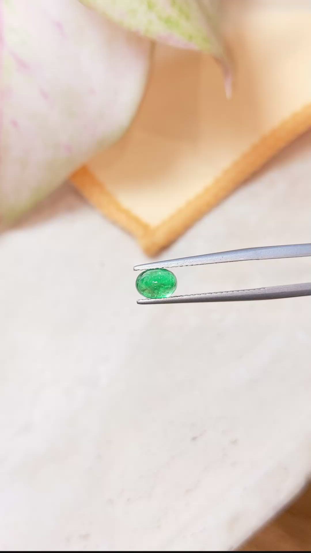 0.89 Ct. Cabochon Emerald from Zambia Size Video