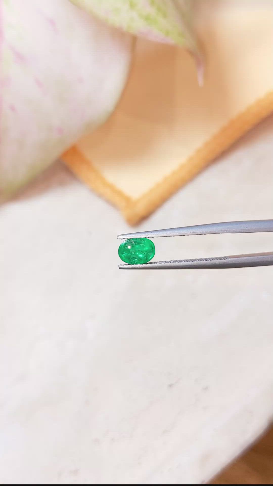 0.89 Ct. Cabochon Emerald from Zambia Size Video